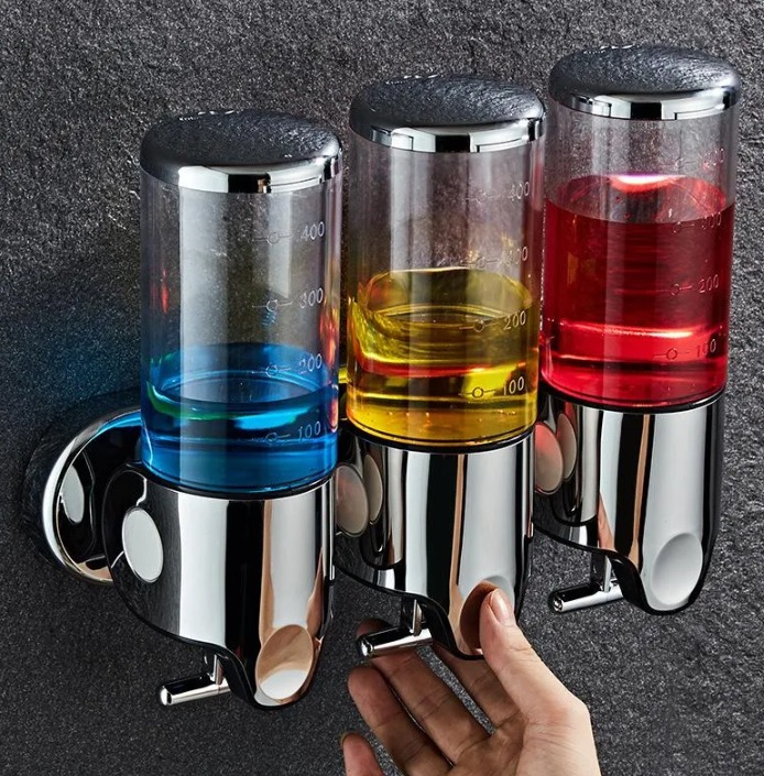 DISPENSADOR DE JABON SHAPOO BAÑO X 3